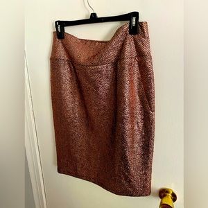 Elegant Cassie Pencil Skirt, Copper/Gold, Large